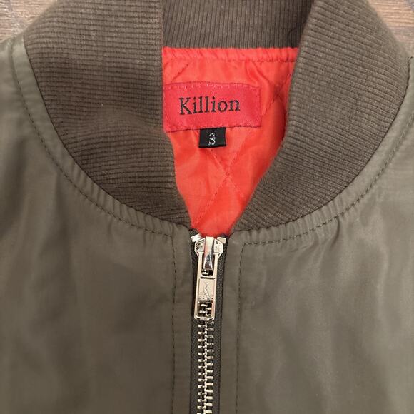 Killion Mens Standard Issue MA-1 Bomber Zip Up Jacket Olive Green Sz. Small - Picture 3 of 8